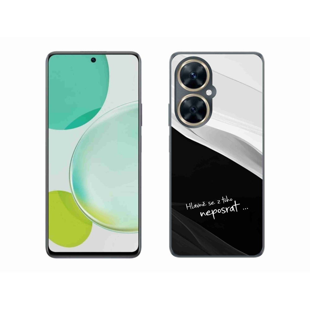 Gél borító mmCase a Huawei Nova 11i készülékhez - vicces szöveg 13 fekete és fehér háttérrel