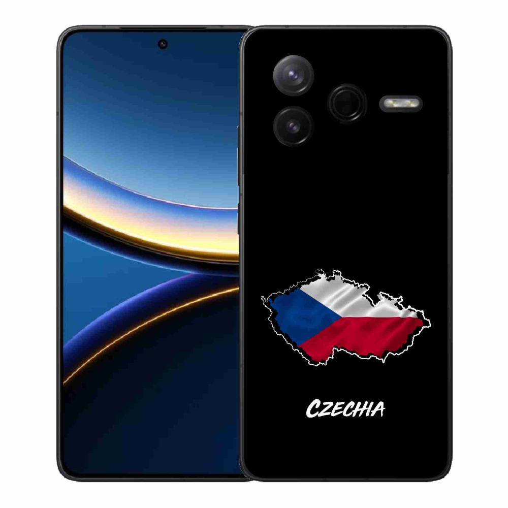 Gél borítás mmCase a Xiaomi Poco F7 Pro számára - Csehország fekete háttér