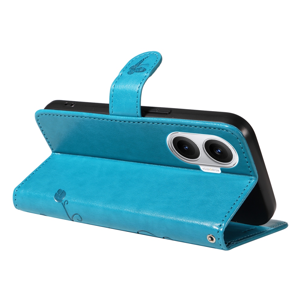 Virágok könyv tok Xiaomi Poco F7 5G-hez - kék