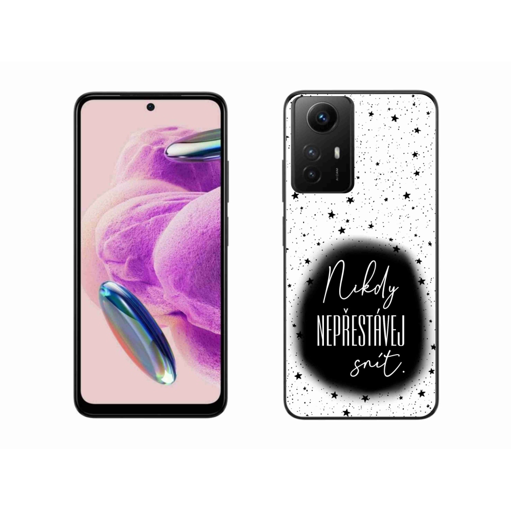 Gél borító mmCase a Xiaomi Redmi Note 12S-hez - idézet 1 fekete és fehér háttérrel