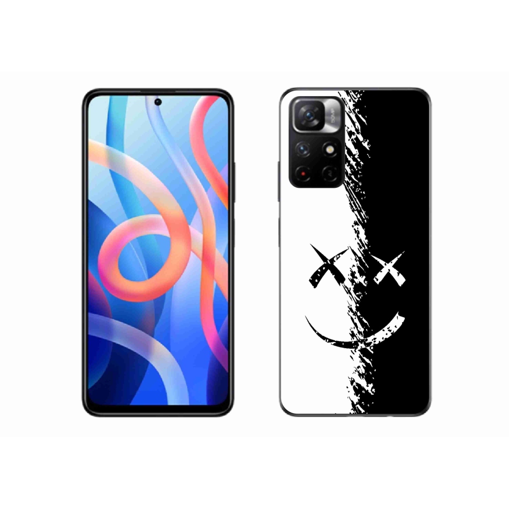 Gél borító mmCase a Xiaomi Redmi Note 11S 5G-hez - fekete és fehér mosolygó