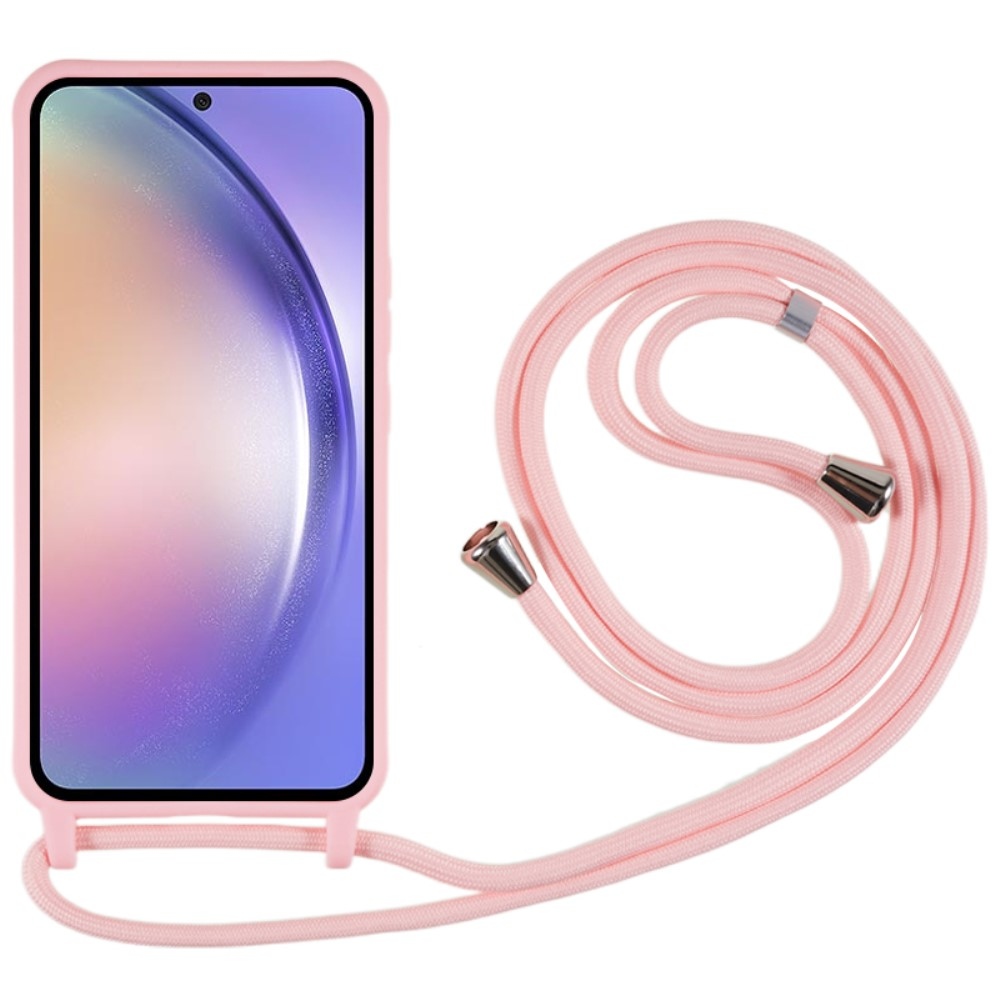 Zsinórral ellátott zselés tok Samsung Galaxy A36 5G-hez - rózsaszínű