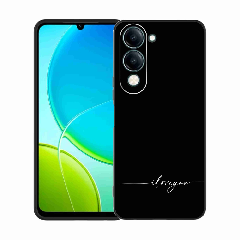 Gél borító mmCase a Vivo Y29s 5G-hez - Szeretlek fekete háttérrel