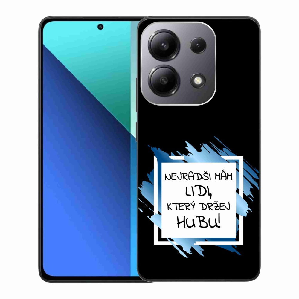 Gél borító mmCase a Xiaomi Redmi Note 13-hoz - vicces szöveg 7 fehér és fekete háttérrel