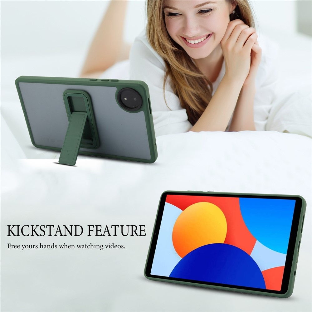 Skiny zselés tok kemény hátlappal és flip állvánnyal Xiaomi Redmi Pad SE 8.7-hez - zöld színű