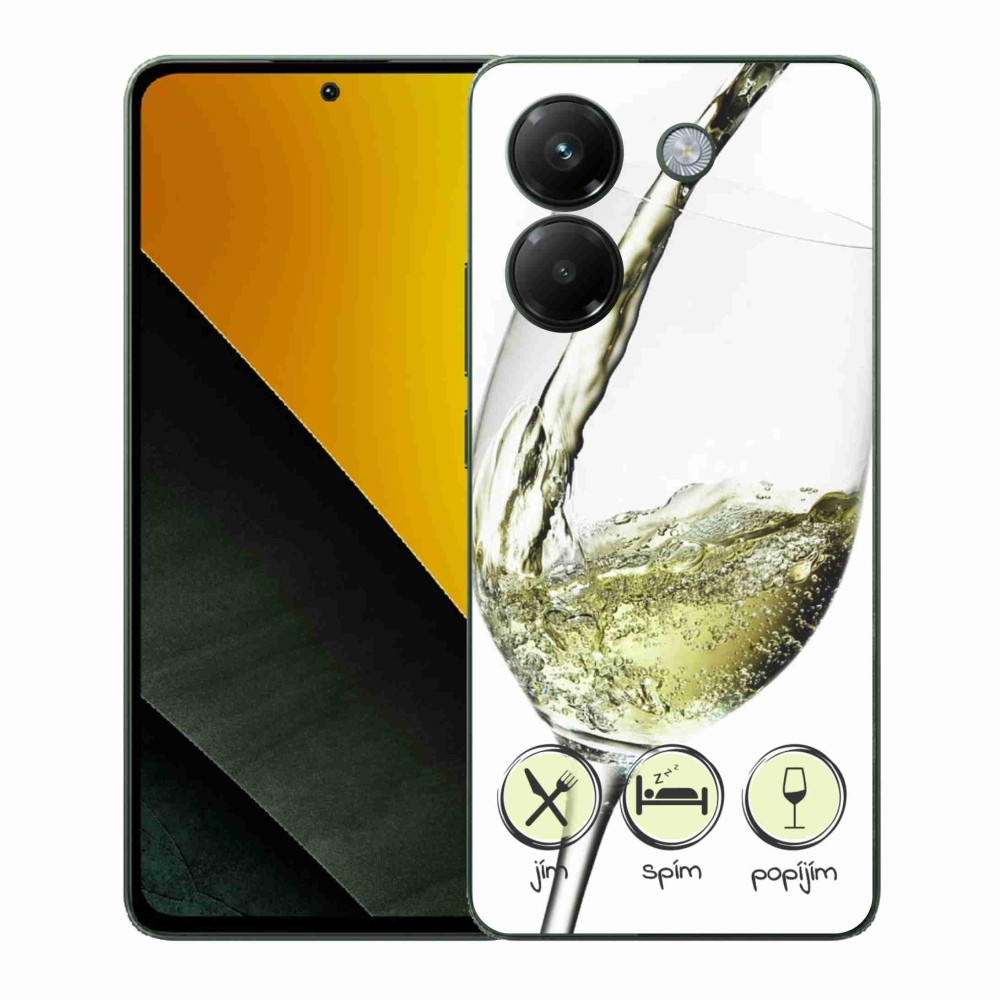 Gél borítás mmCase a Xiaomi Poco M7 Pro 5G-hez - borospohár fehér