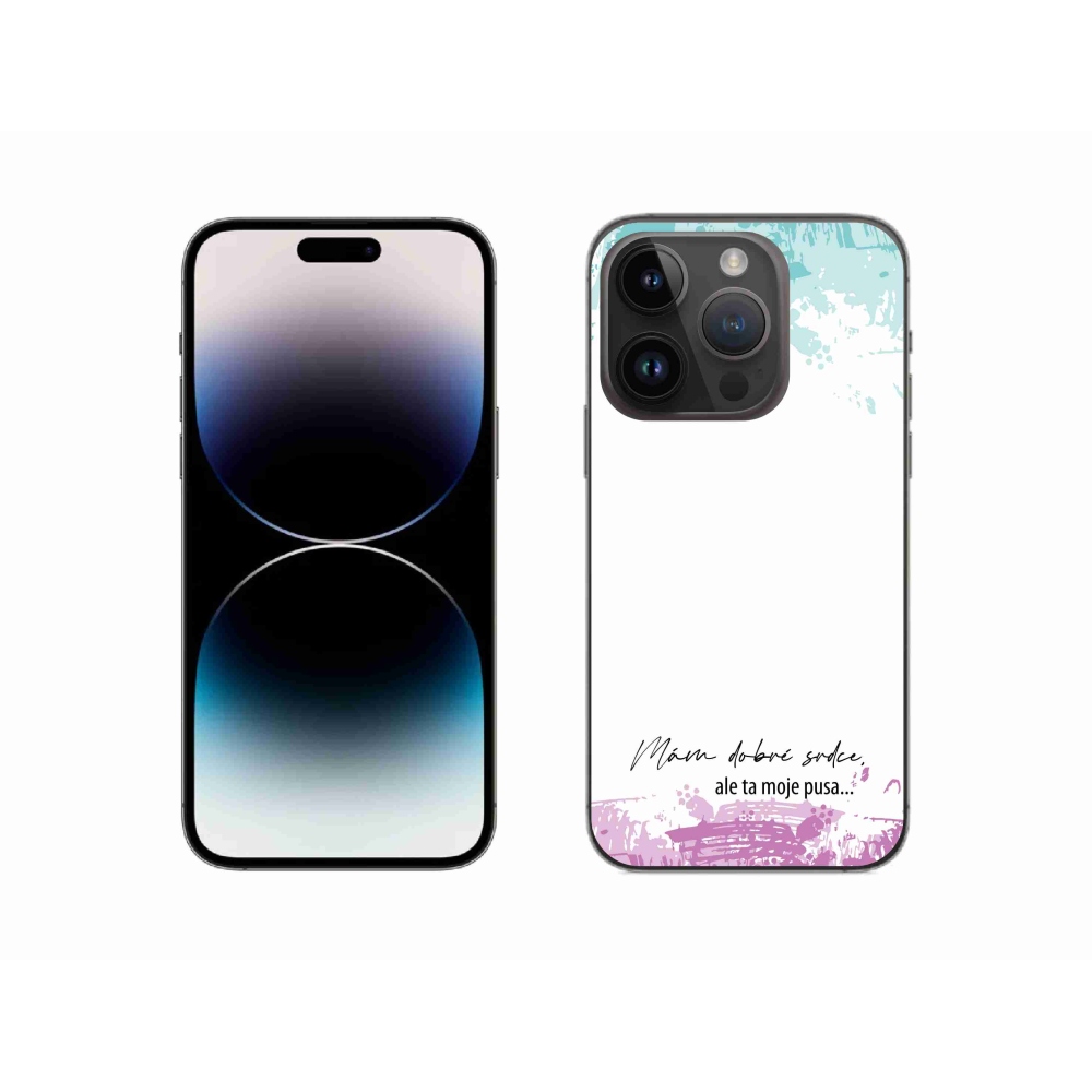 Gél borítás mmCase iPhone 14 Pro 6.1 készülékhez - vicces szöveg 3 fehér háttér