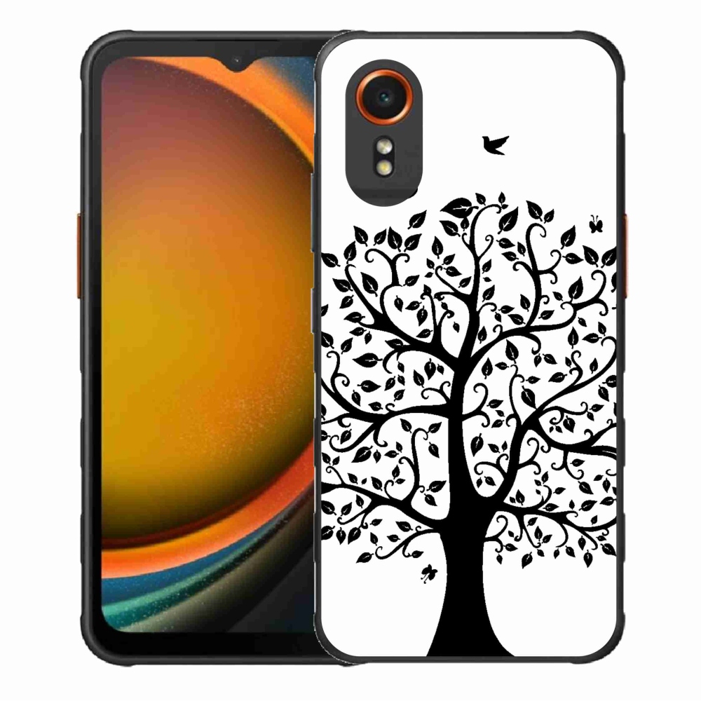 Zselés borítás mmCase Samsung Galaxy Xcover 7 - fekete-fehér fa