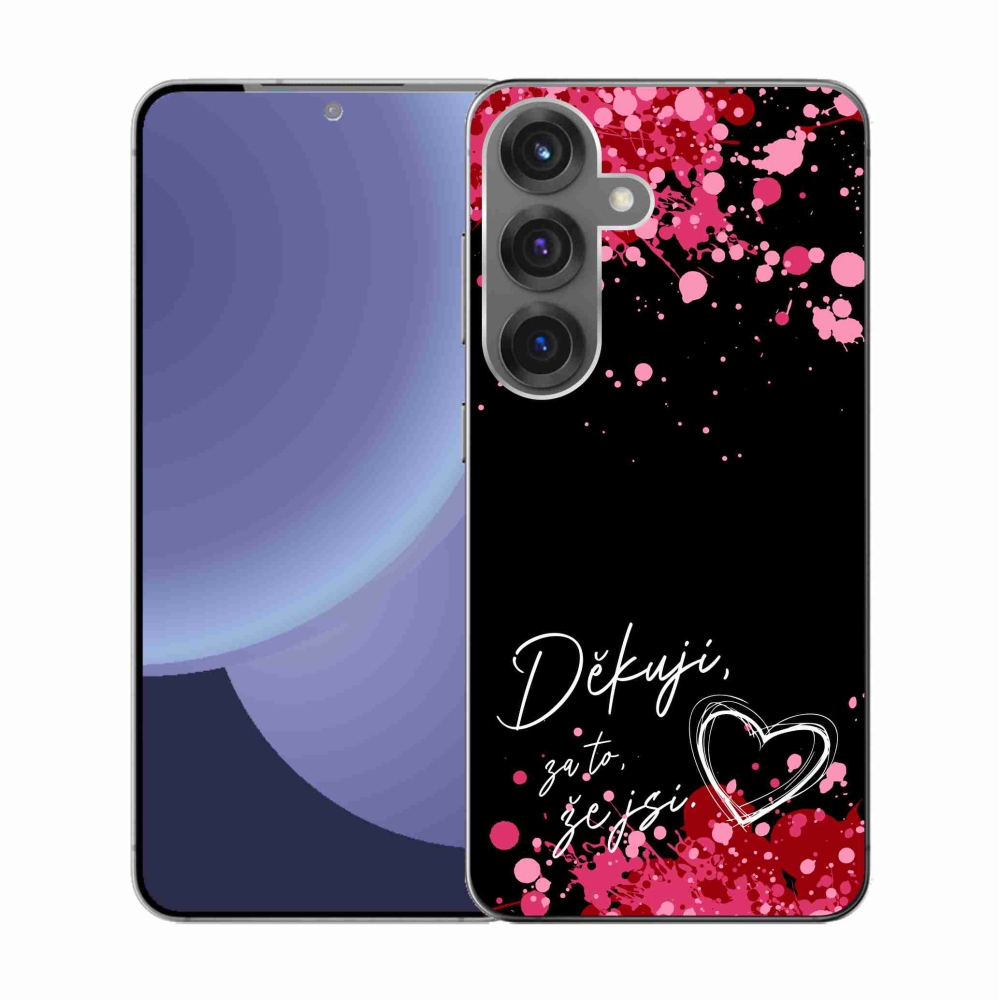 Gél borító mmCase Samsung Galaxy S25 készülékhez - text in love 2 fekete háttér