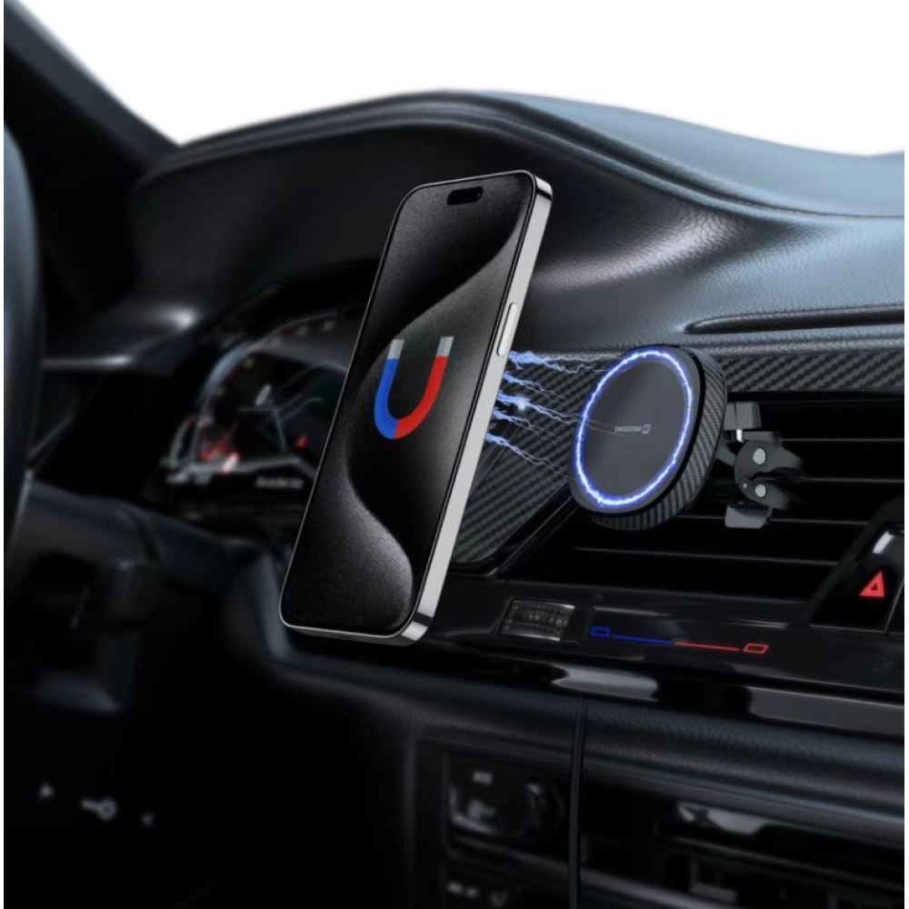 Swissten MagStick Compact mágneses ventilátor tartó (MagSafe kompatibilis) - fekete