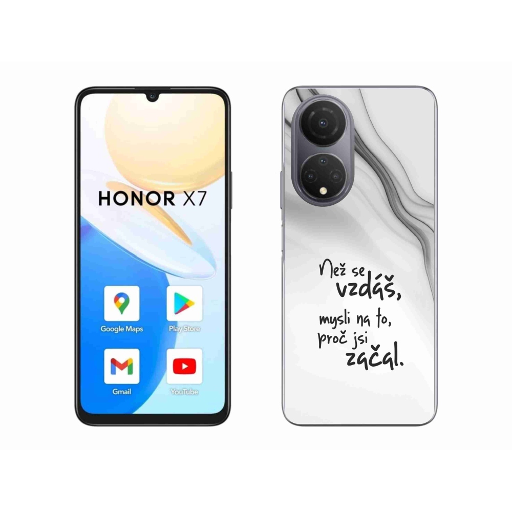 Gél borítás mmCase a Honor X7 készülékhez - idézet 2 fehér háttér