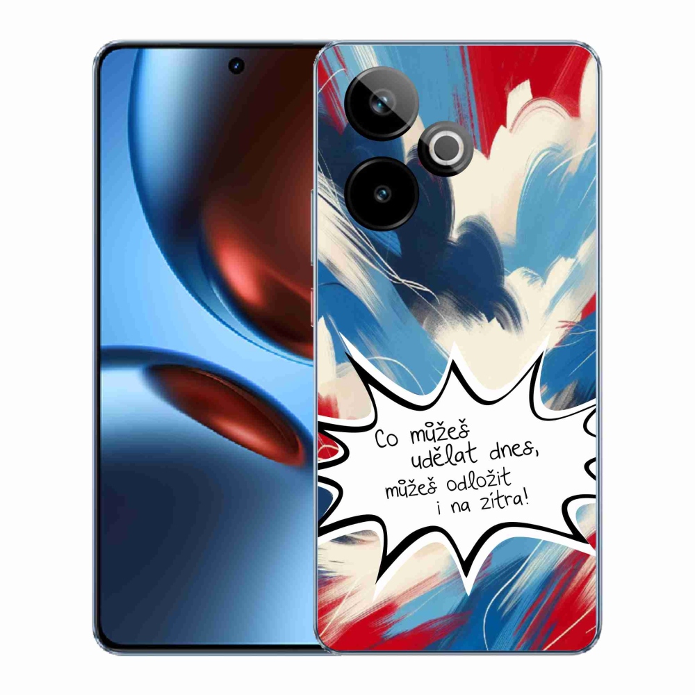 Rugalmas gél tok mmCase képzeletbeli Realme GT 7 5G/GT 7T 5G - vicces szöveg 9 fehér háttérrel