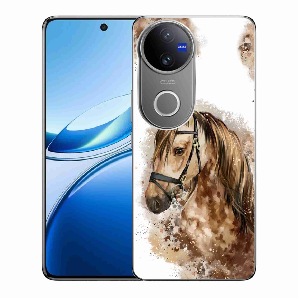 Zselés borító mmCase a Vivo V50 5G készülékhez - barna rajzfilm ló