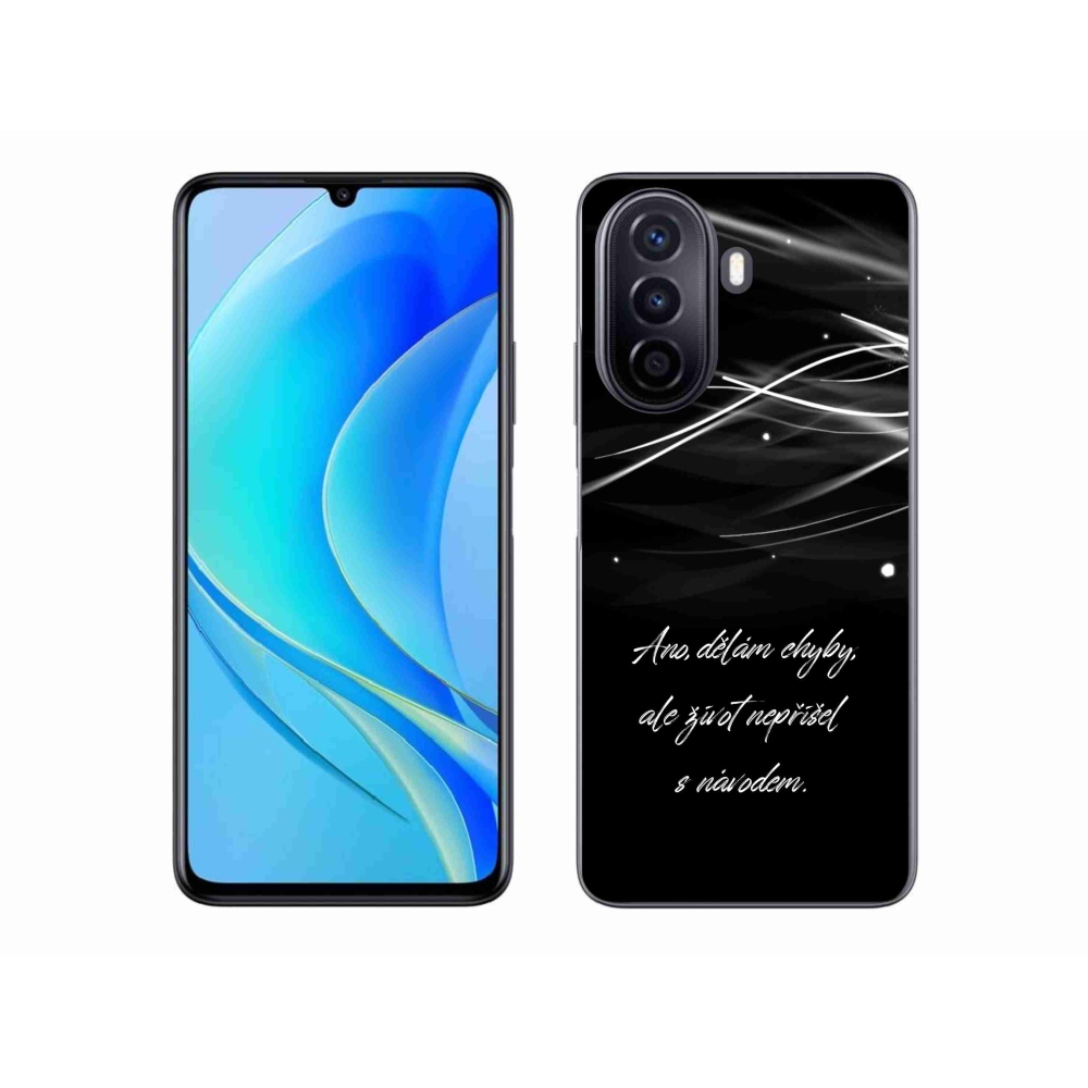 Gél borító mmCase a Huawei Nova Y70-en - idézem fekete háttérrel