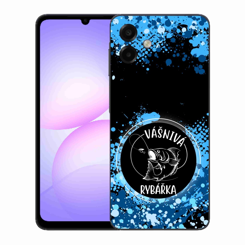Gél borító mmCase Samsung Galaxy A07 4G - szenvedélyes halásznő fekete háttérrel