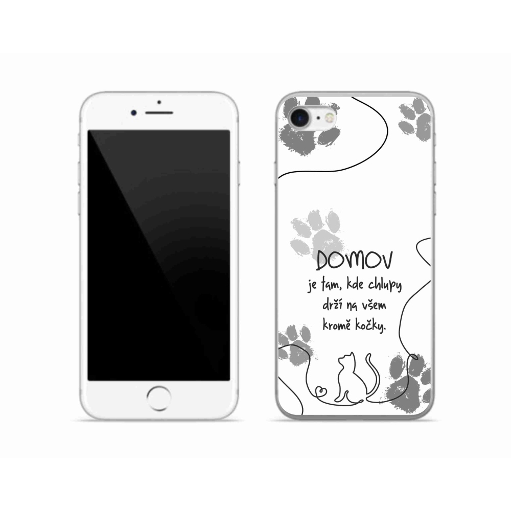 Zselés borítás mmCase iPhone SE (2020) - macska motívum fehér háttérrel