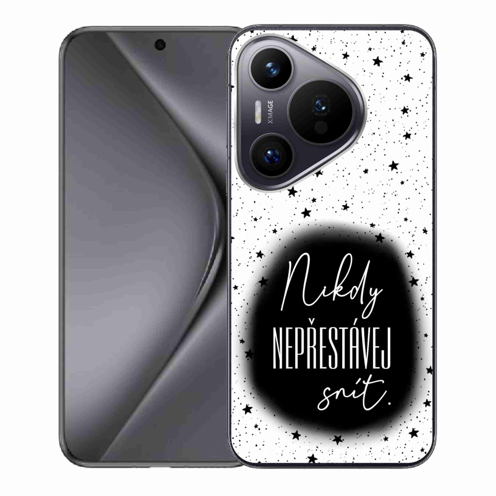 Gél borító mmCase a Huawei Pura 70 - idézet 1 fekete és fehér háttérrel