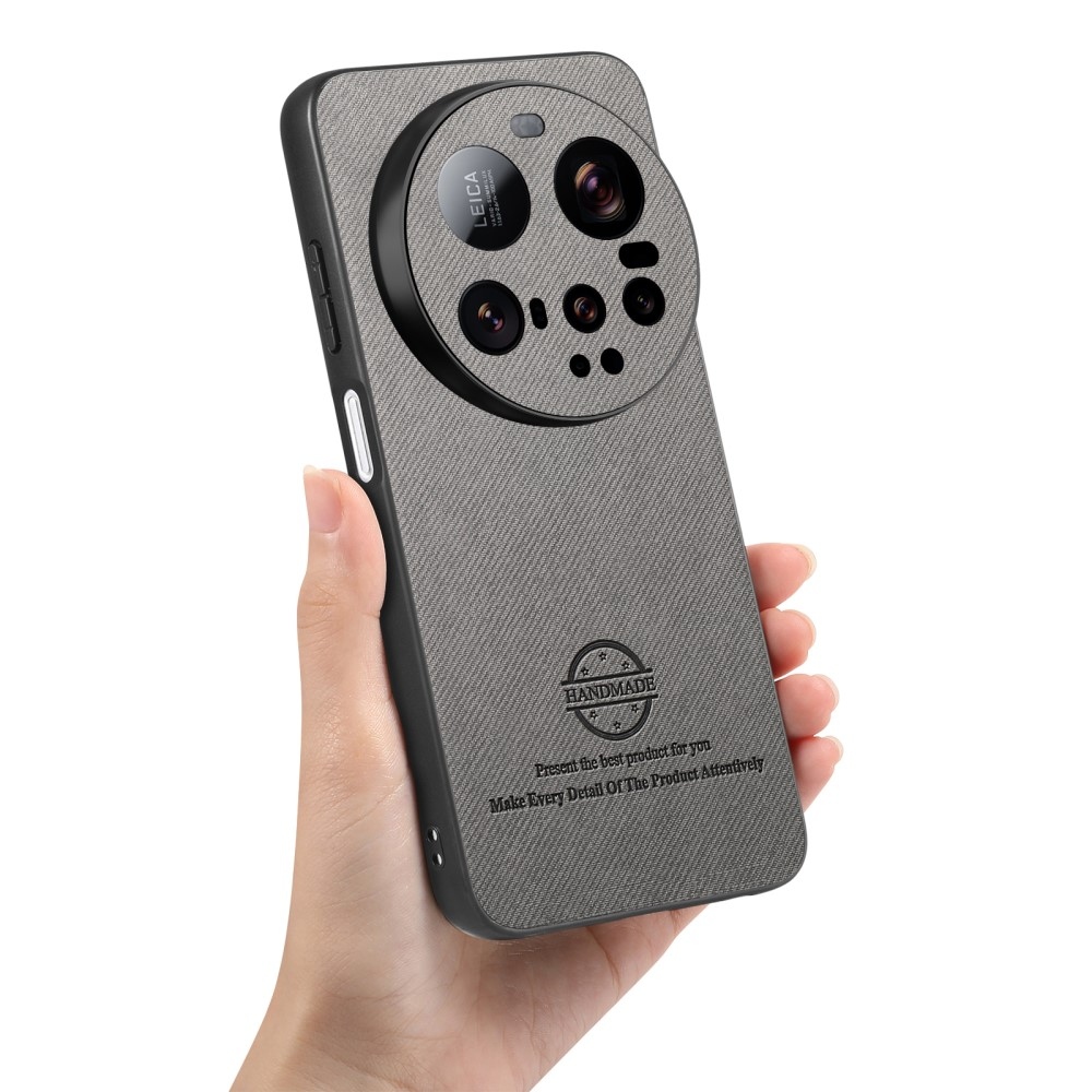 Kézzel készített zselés tok műbőrrel Xiaomi 15 Ultra - szürke