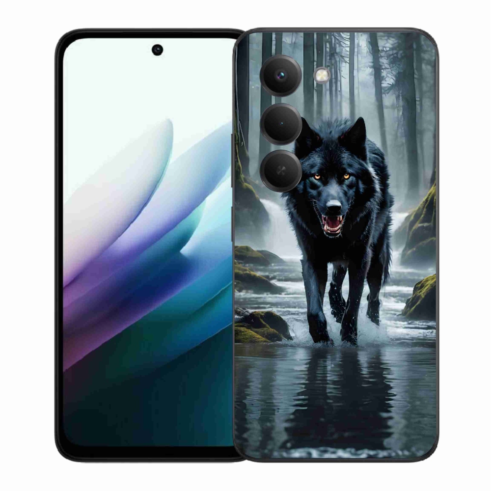 Gél borítás mmCase a Xiaomi Redmi 15 4G/5G (171mm) - fekete farkashoz