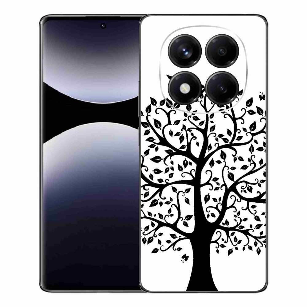 Gél borítás mmCase a Xiaomi Redmi Note 14 Pro számára - fekete és fehér fa