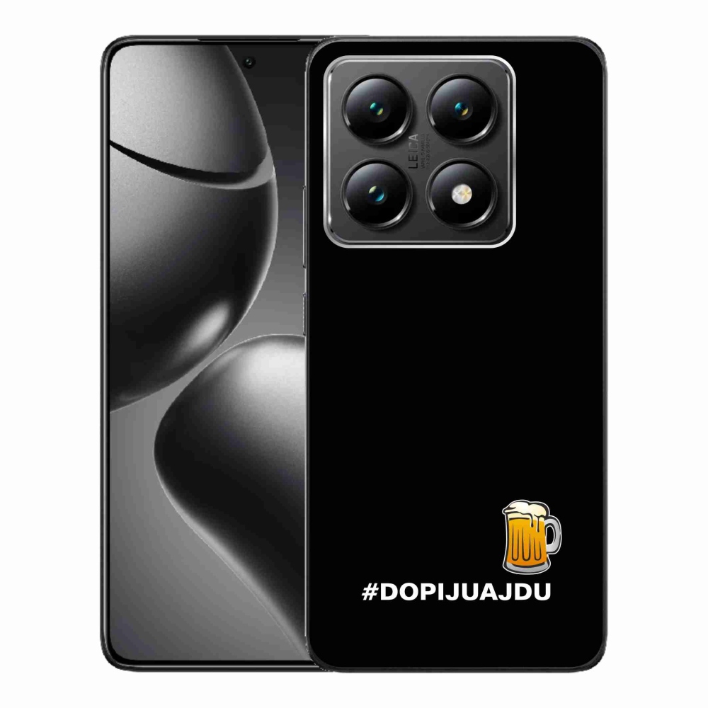 Gél borító mmCase a Xiaomi 14T-hez - sör motívum 1 fekete háttérrel