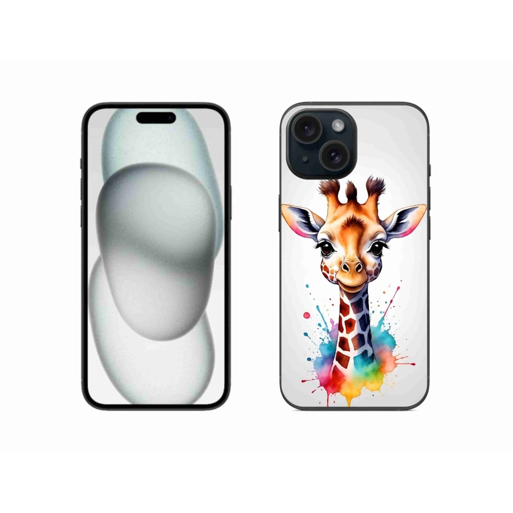 Zselés borítás mmCase iPhone 15 készülékhez - zsiráf 1