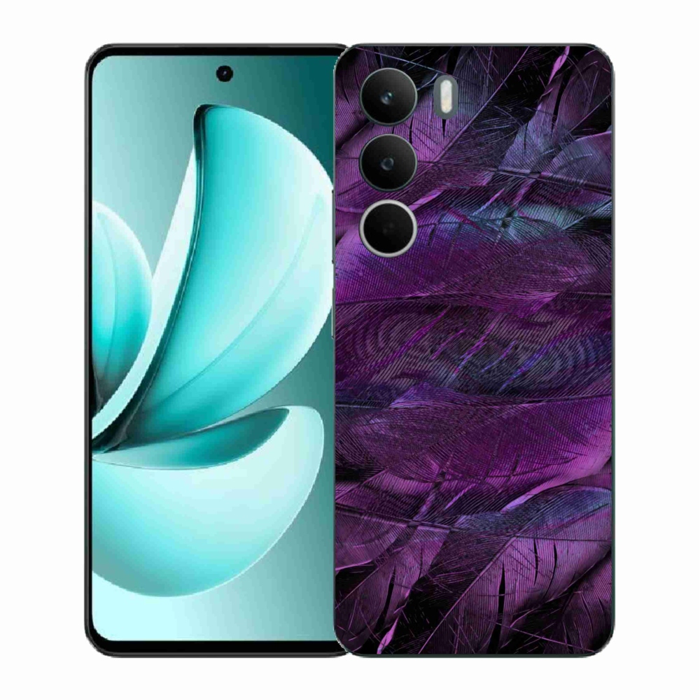 Gél borító mmCase a Realme C71 készülékhez - lila tollak