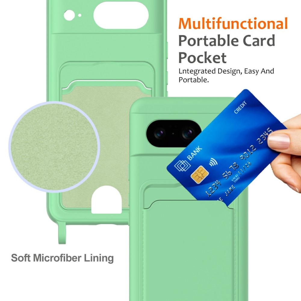 Zsinórral ellátott zselés tok Samsung Galaxy A06 4G kártyához - zöld