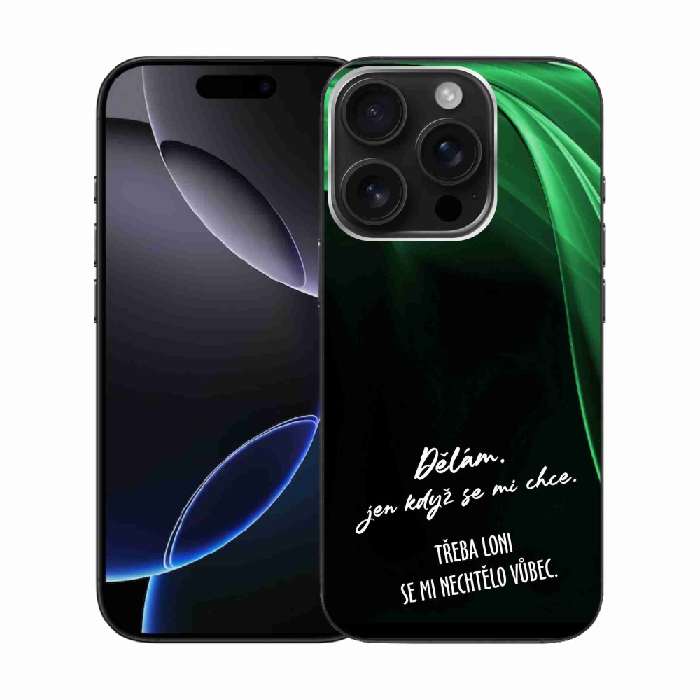 Gél borítás mmCase iPhone 16 Pro készülékhez - vicces szöveg 12 fekete háttér