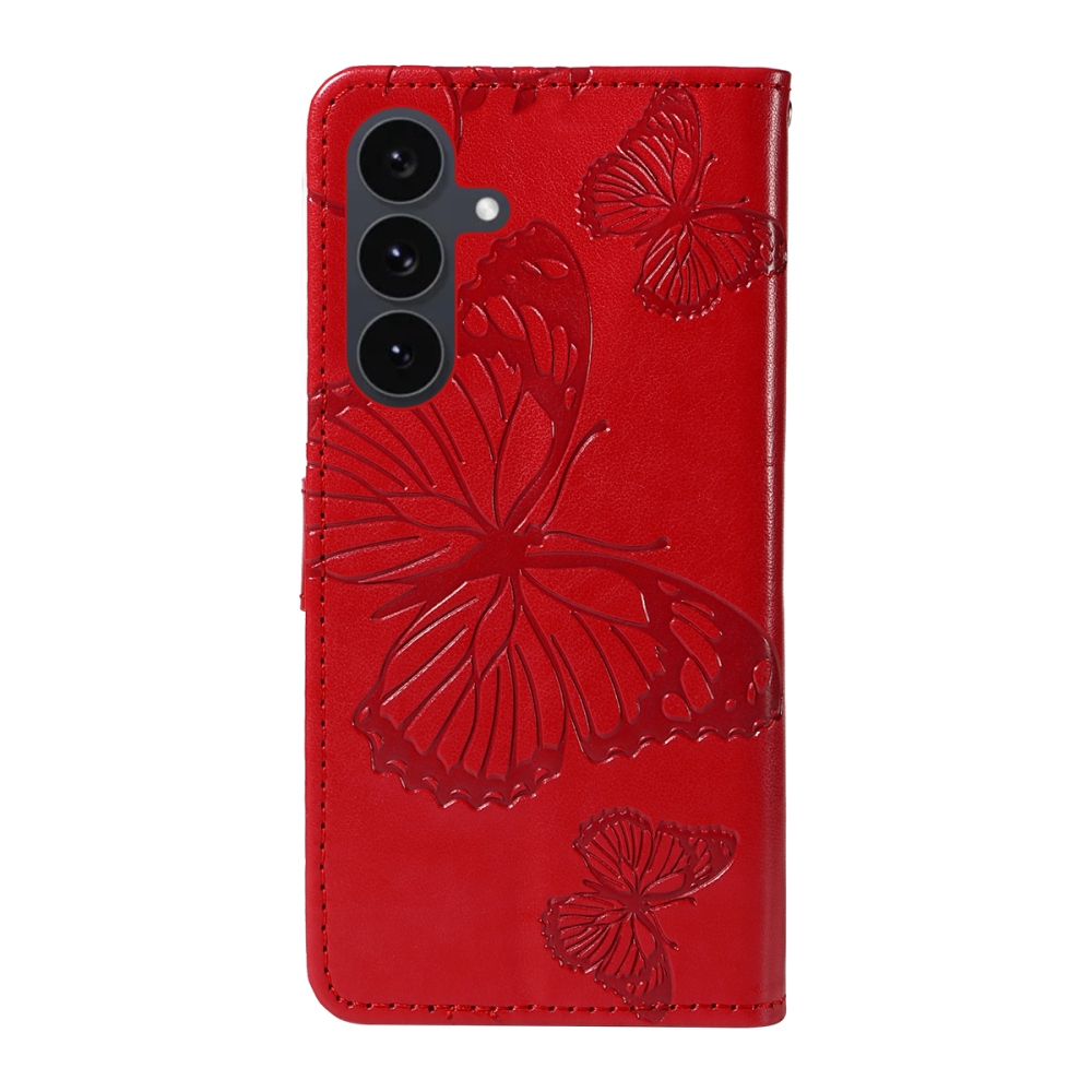 Nagy pillangó könyv tok Samsung Galaxy S25 FE készülékhez - piros