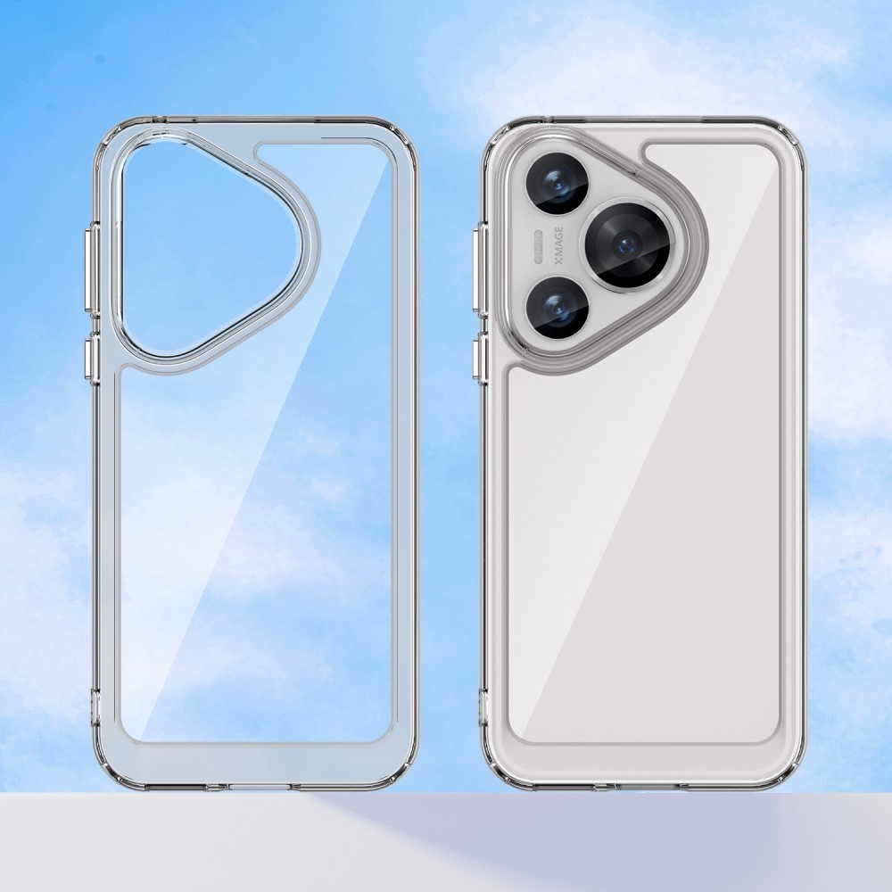 Gél tok kemény hátlappal a Huawei Pura 70 készülékhez - átlátszó