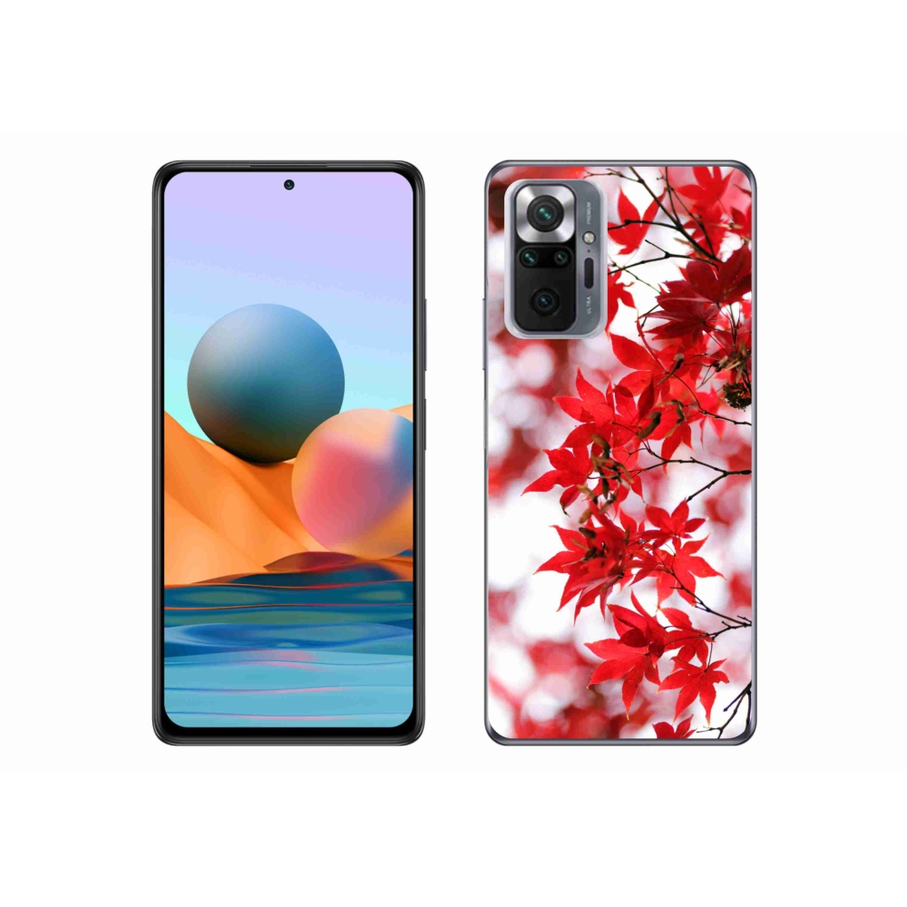 Gél borítás mmCase a Xiaomi Redmi Note 10 Pro készülékhez - piros levelek