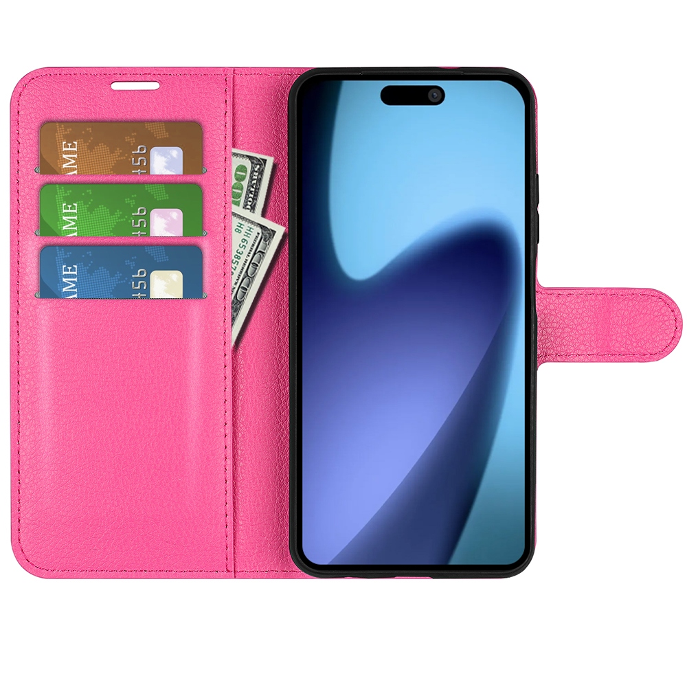 Litchi könyvtáska iPhone 17 Air készülékhez - rózsaszínű
