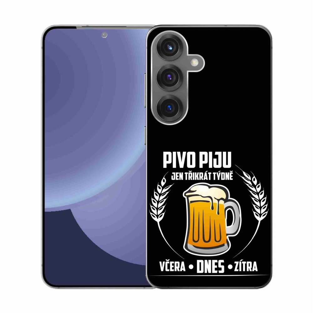 Gél borítás mmCase Samsung Galaxy S25 készülékhez - sör motívum fekete háttér