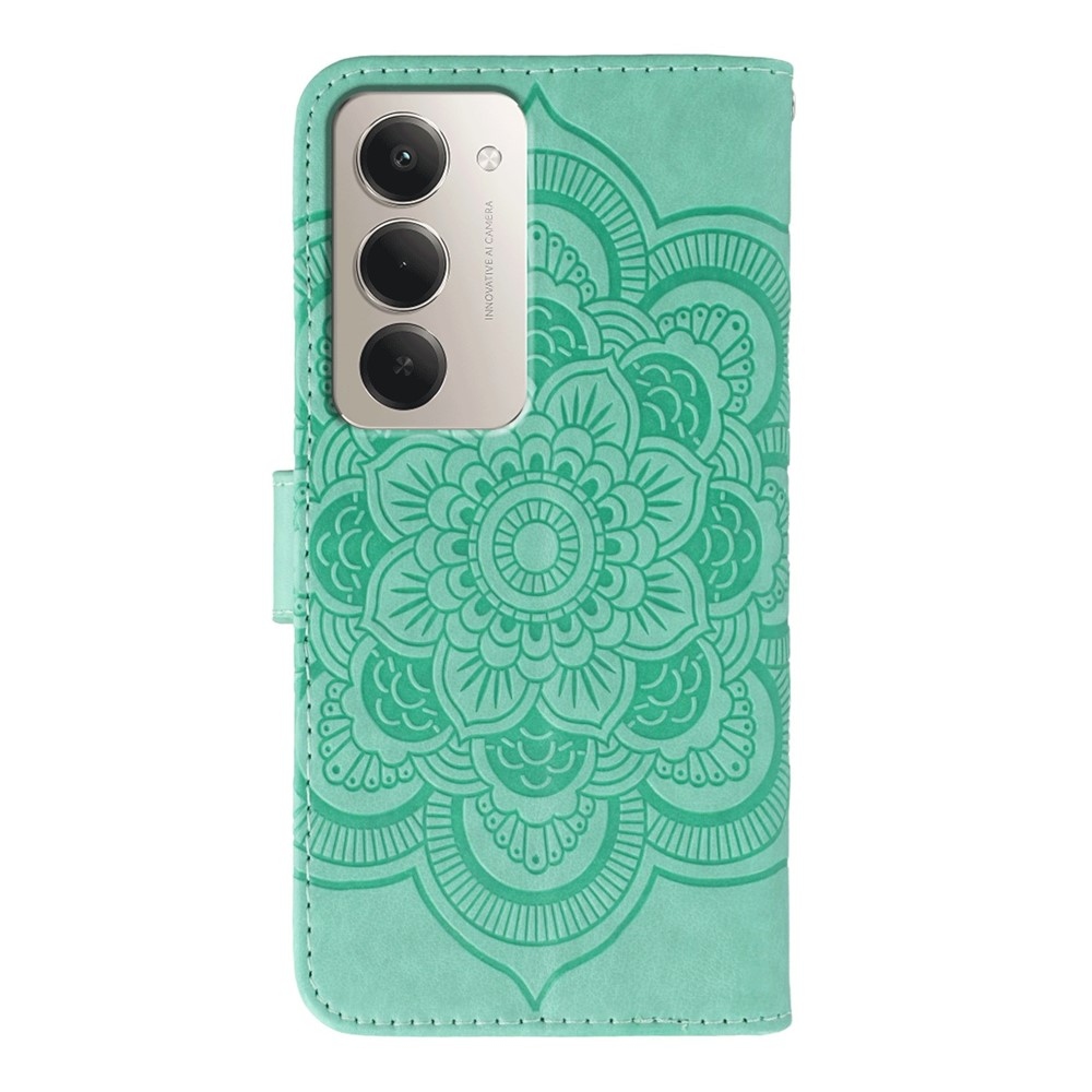 Mandala könyv tok a Xiaomi Redmi 15 5G-hez - teal színű