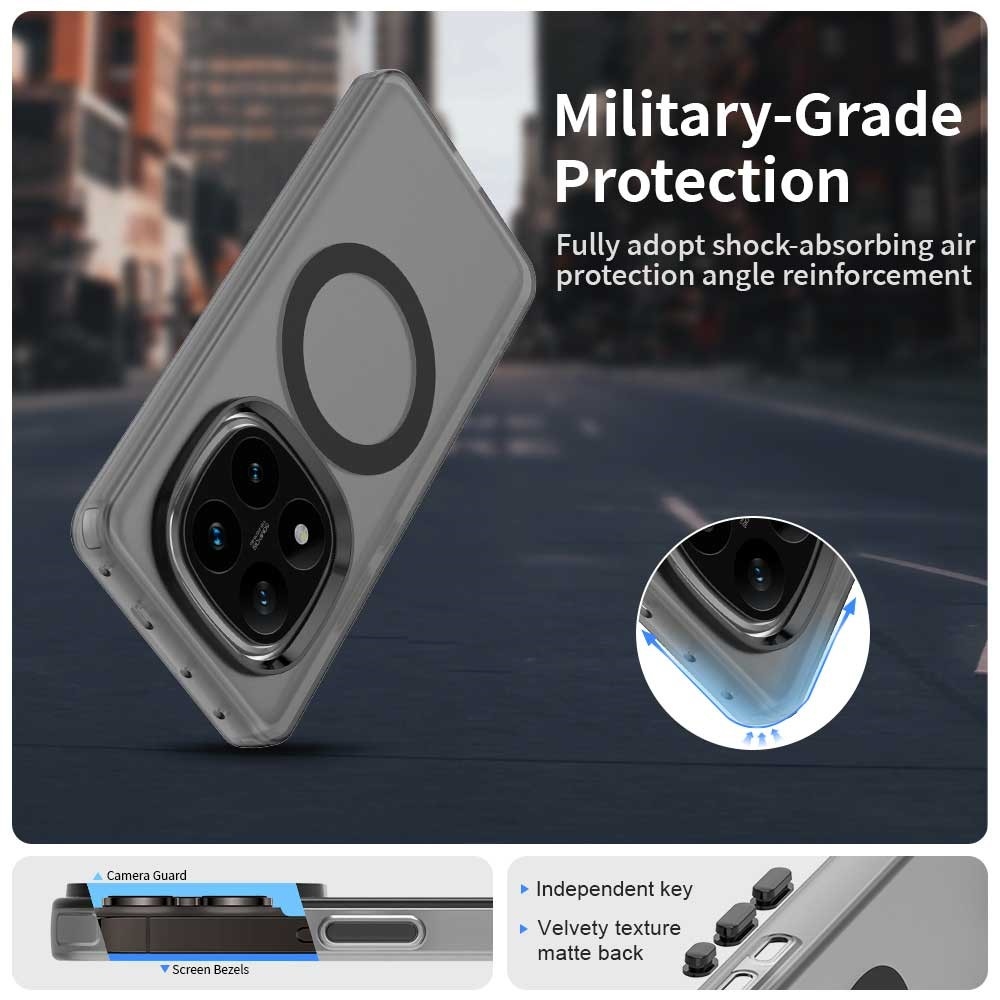 Candy zselés tok MagSafe-val a Xiaomi Redmi Note 14 Pro-ra - fekete