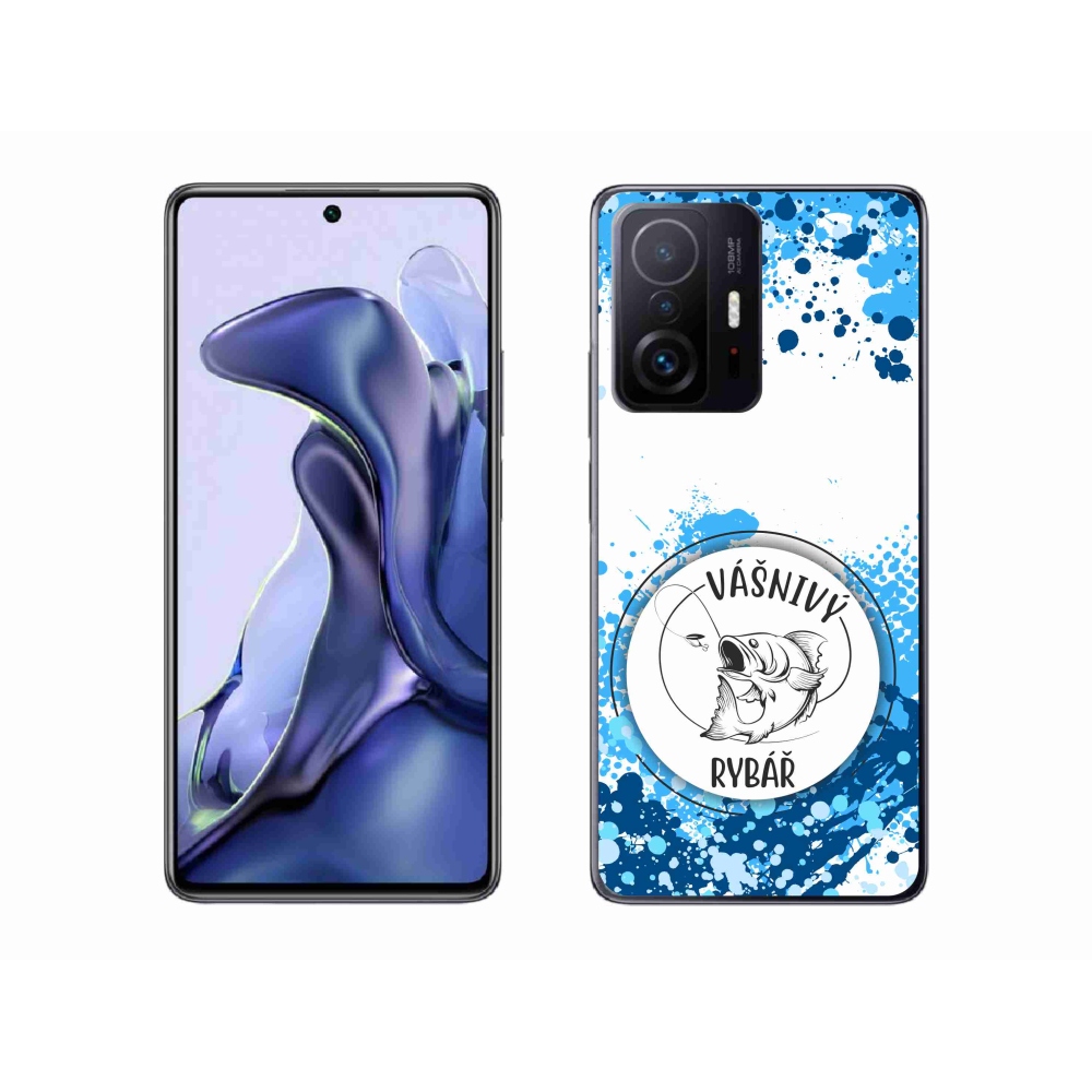 Gél borító mmCase a Xiaomi 11T Pro számára - szenvedélyes halász fehér háttérrel