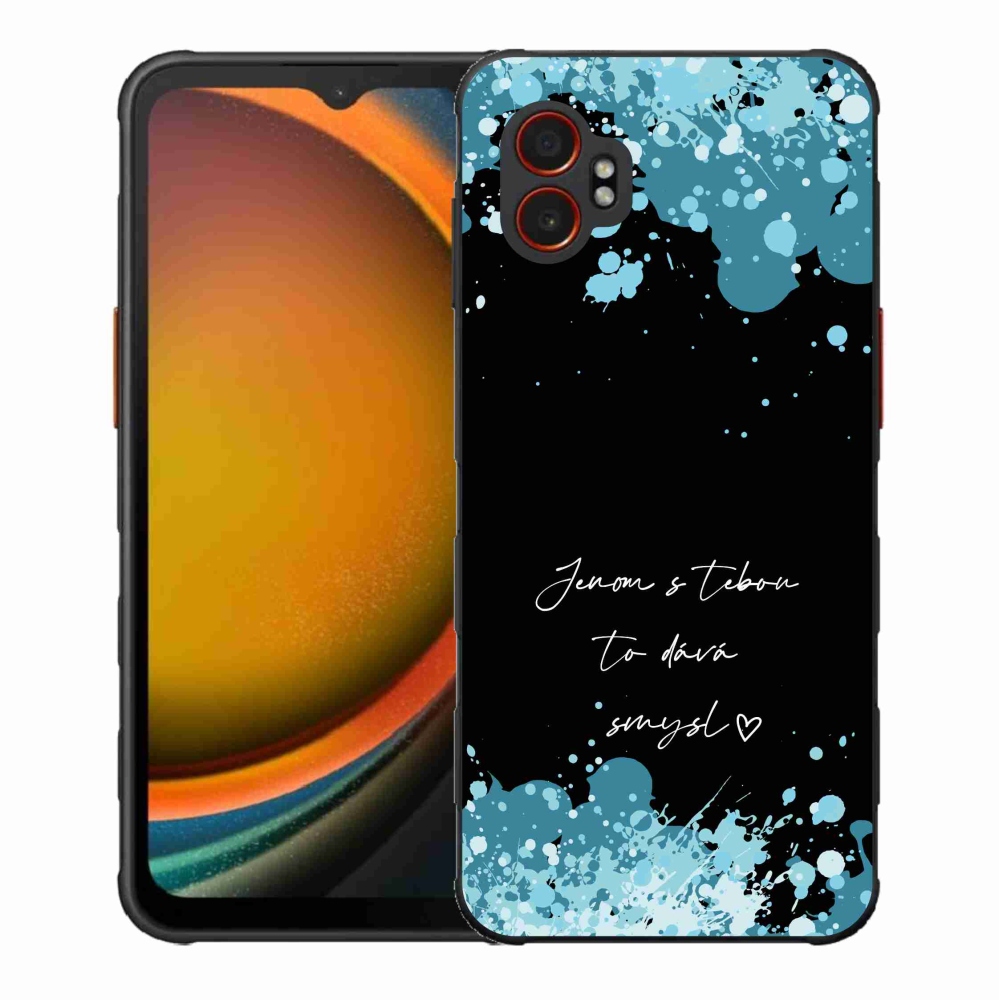 Gél borító mmCase Samsung Galaxy Xcover 7 Pro - szöveg szerelemben fekete háttérrel