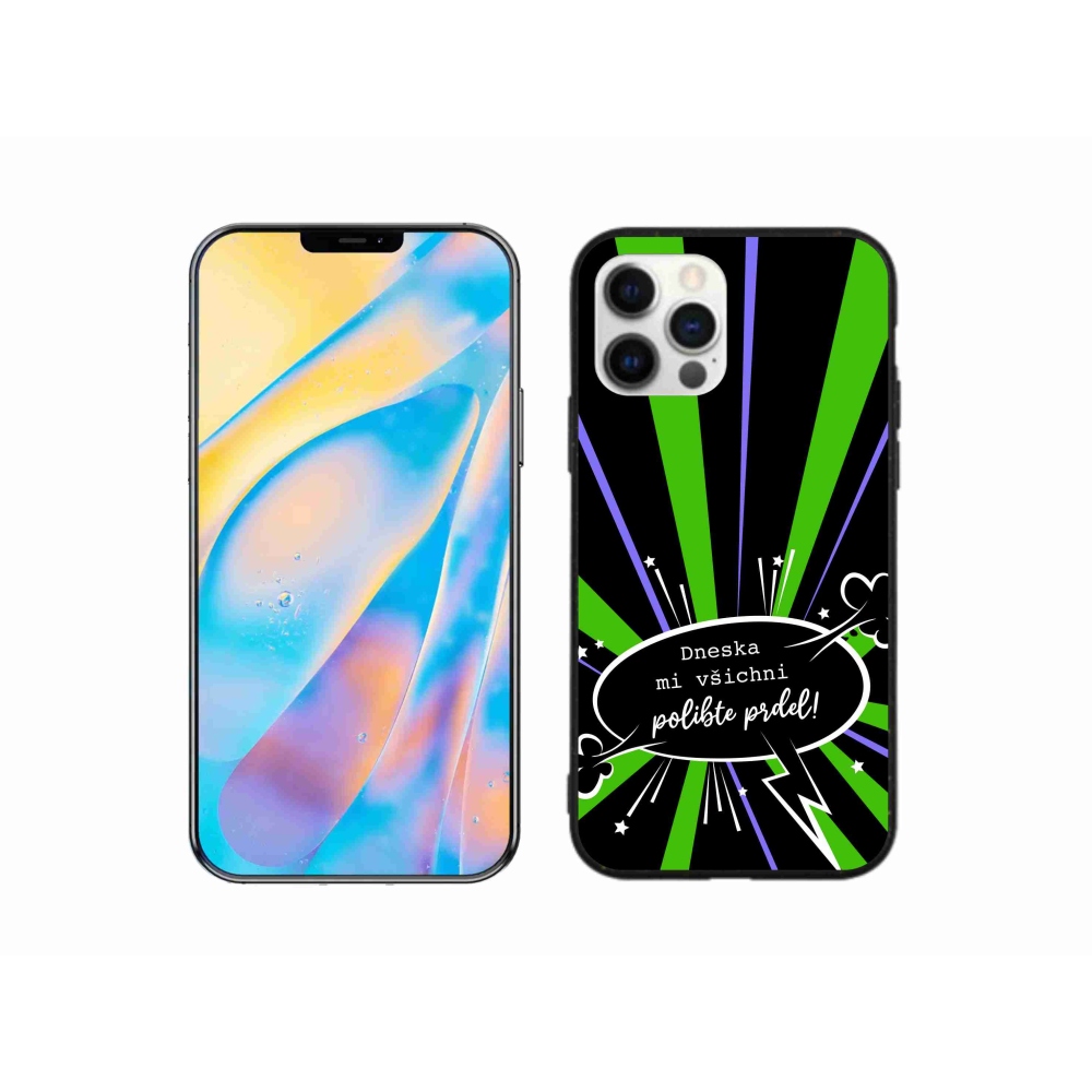 Gél borító mmCase iPhone 12 készülékhez - vicces szöveg 15 fekete háttér