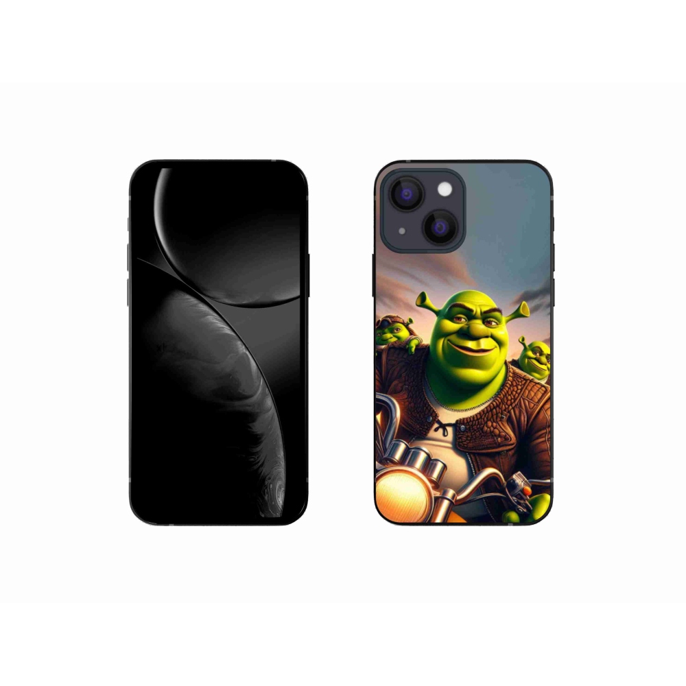 Zselés borítás mmCase iPhone 13 mini 5.4 készülékhez - Shrek egy motorkerékpáron