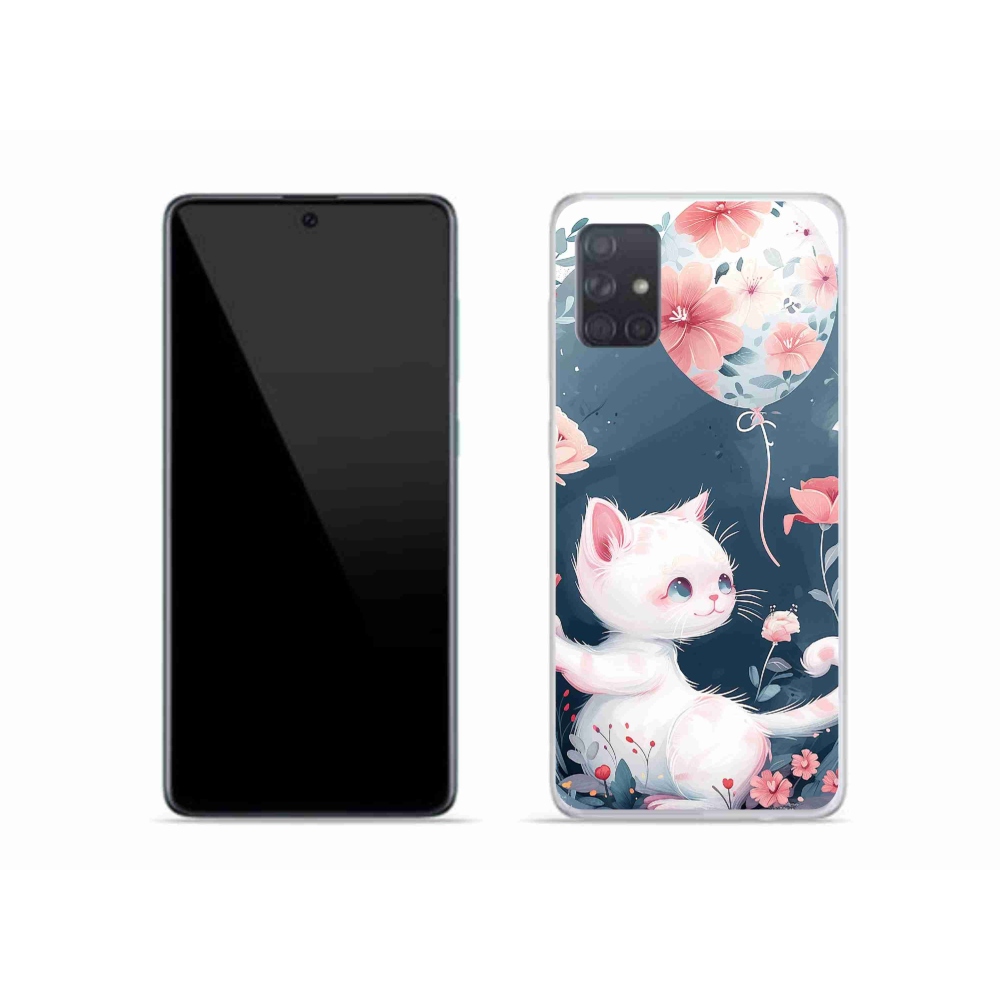 Gél borítás mmCase Samsung Galaxy A51 készülékhez - cica lufival