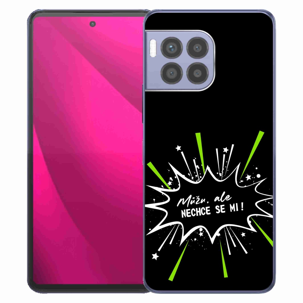 Gél borító mmCase a T-Mobile T Phone 2 Pro készülékhez - vicces szöveg 11 fekete háttér