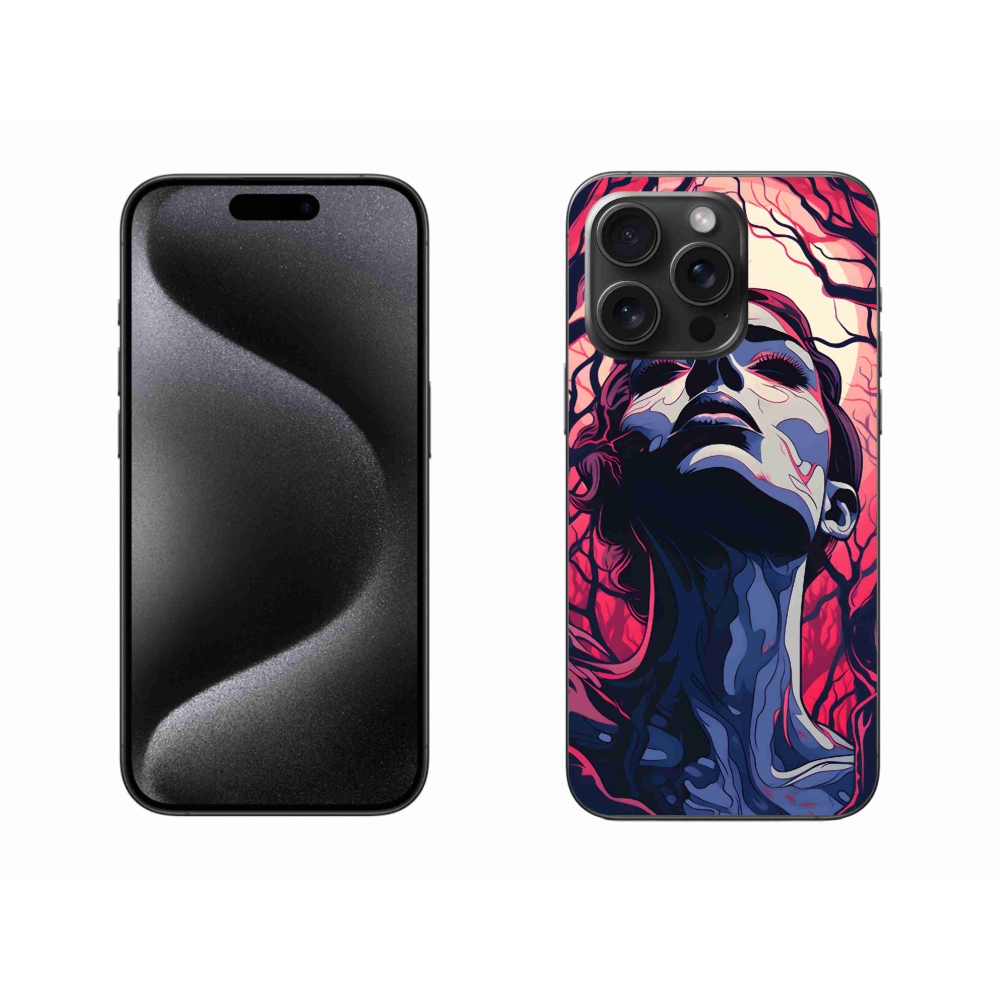Zselés borítás mmCase iPhone 15 Pro Max készülékhez - absztrakt arc