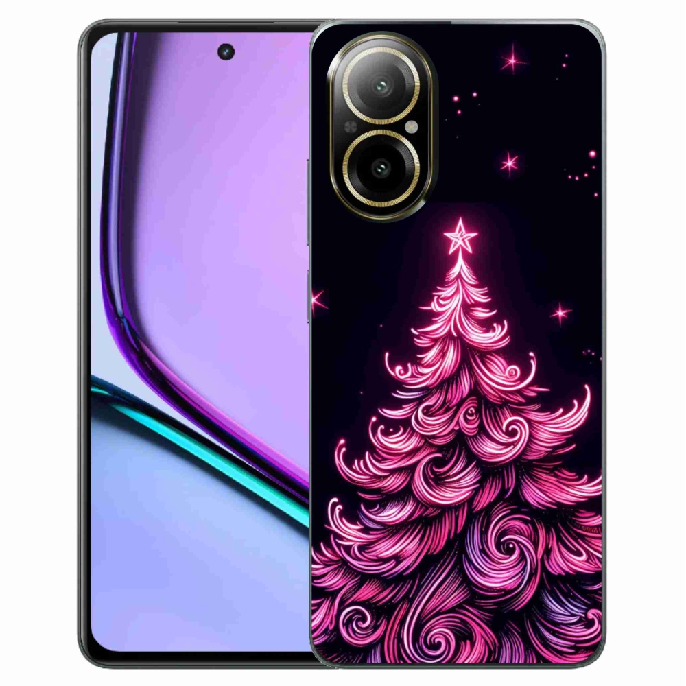 Gél borítás mmCase a Realme C67 készülékhez - neon karácsonyfa 2