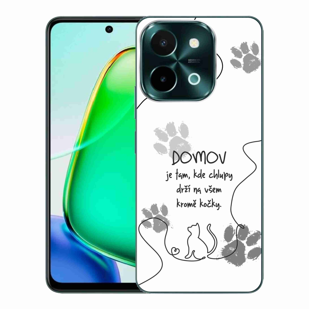 Gél borító mmCase a Vivo Y28-hoz - macska motívum fehér háttérrel