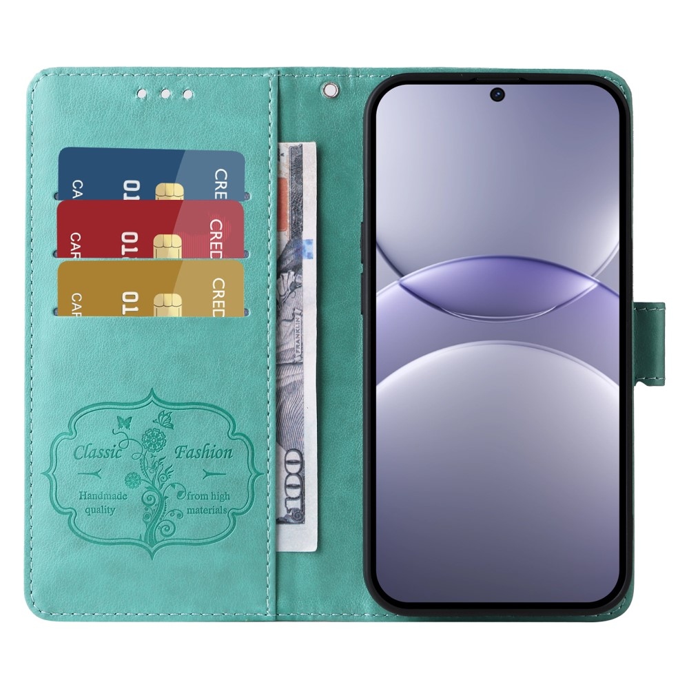 Virágos könyvtáska Huawei Nova 13 5G - teal - teal