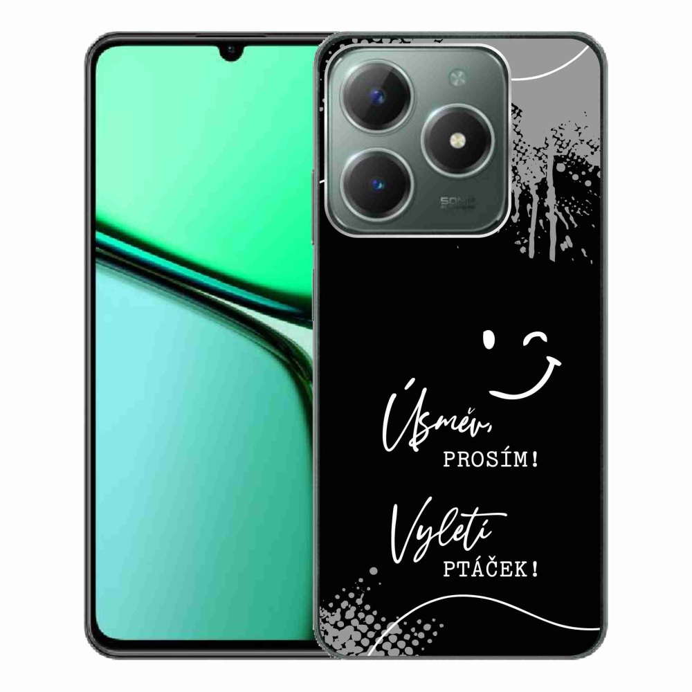 Gél borító mmCase a Realme C61 készülékhez - vicces szöveg 4 fekete háttér