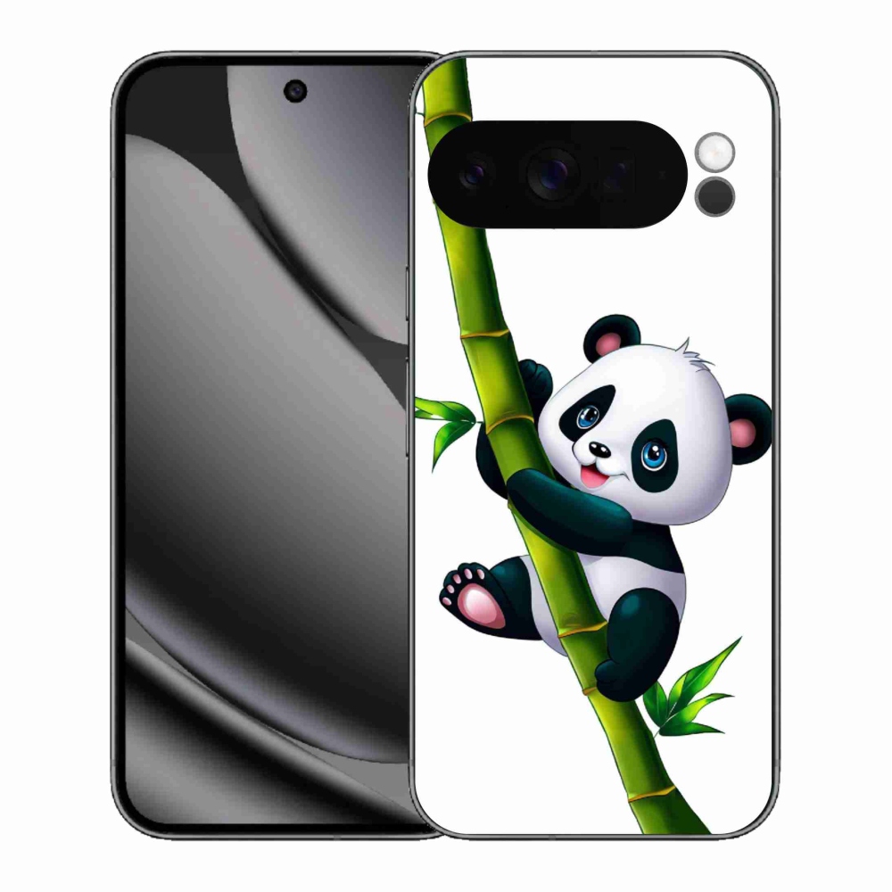 Zselés borítás mmCase a Google Pixel 10 Pro XL-hez - panda bambuszon
