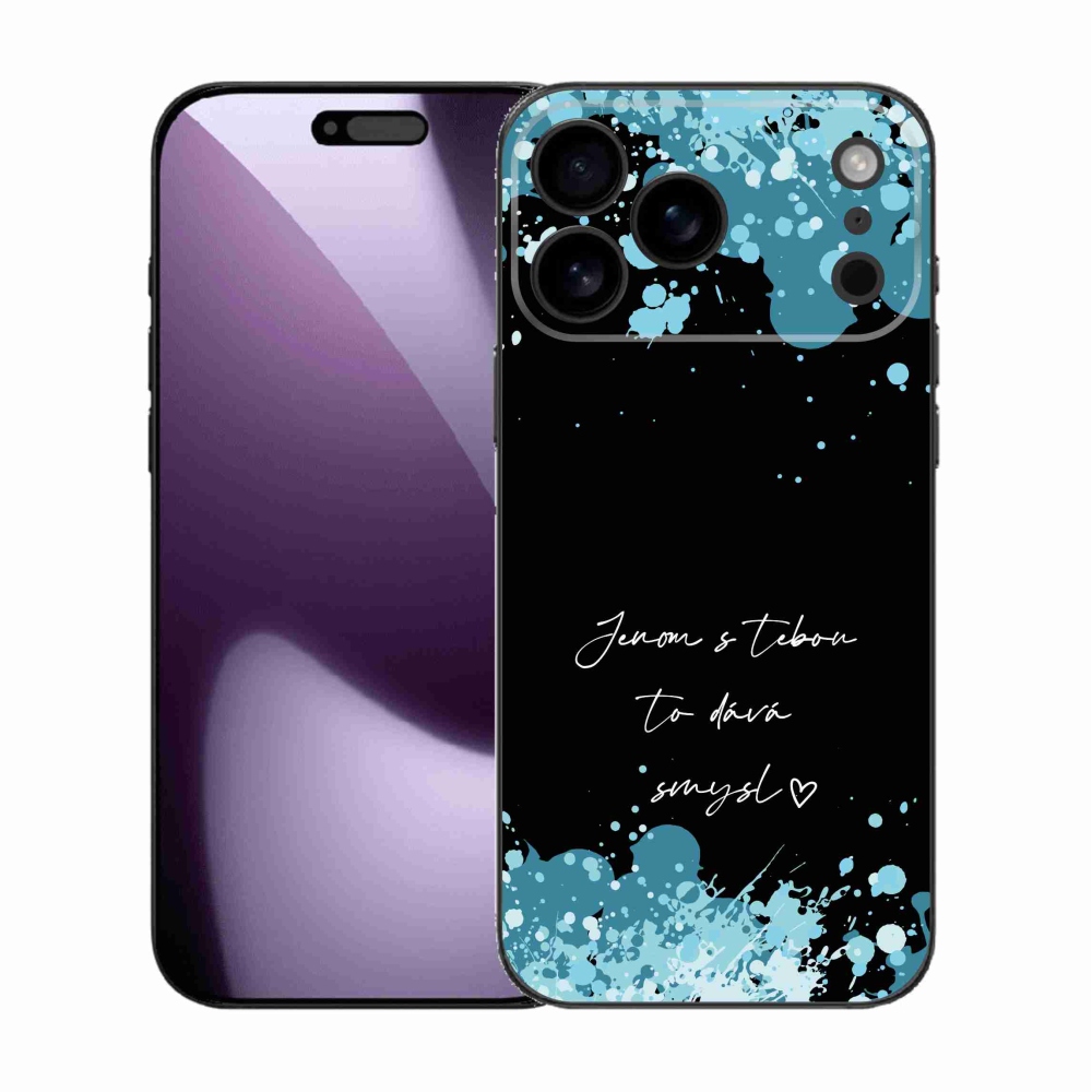 Gél borítás mmCase iPhone 17 Pro Max készülékhez - szerelmes szöveg fekete háttérrel