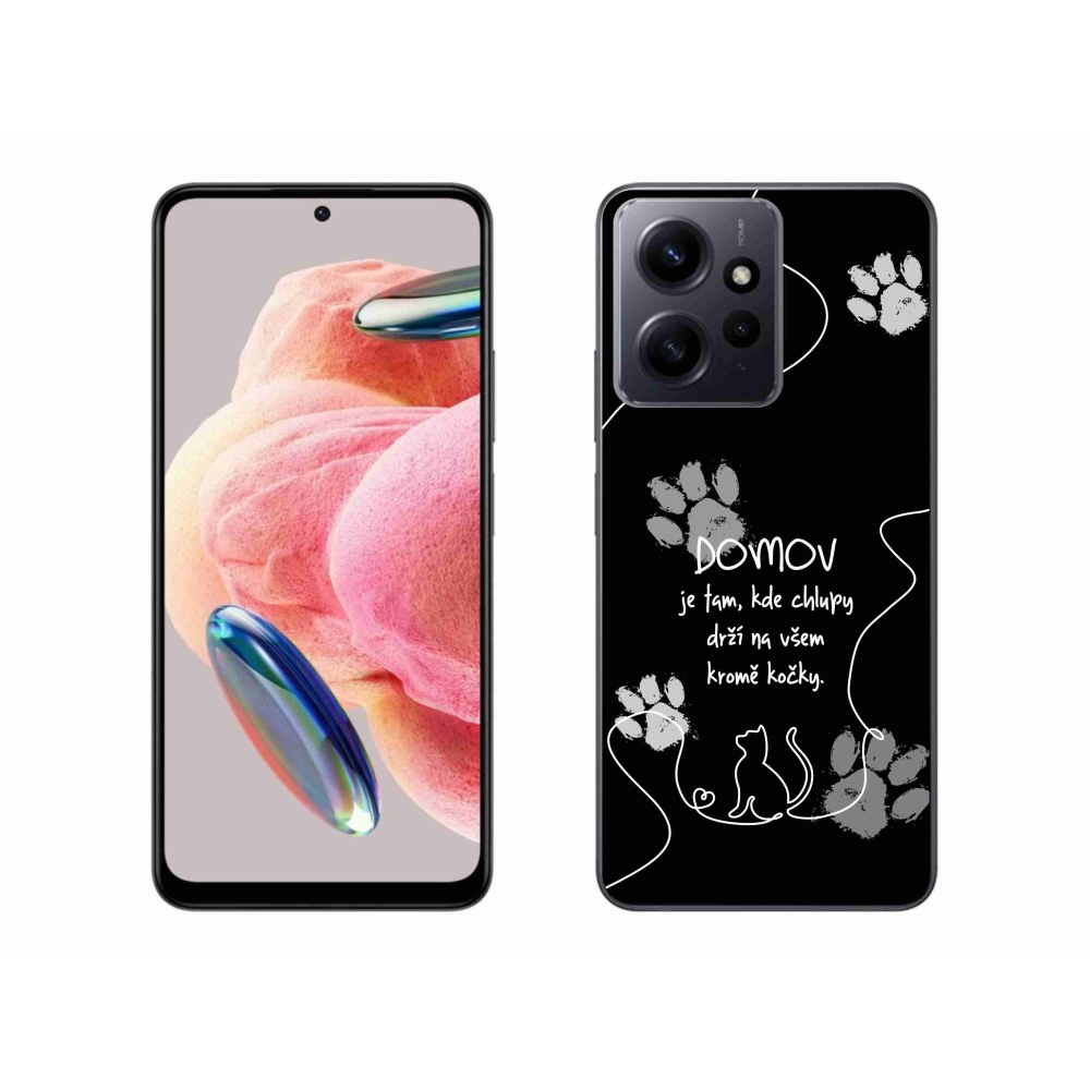 Gél borítás mmCase a Xiaomi Redmi Note 12 4G-hez - macska motívum fekete háttérrel